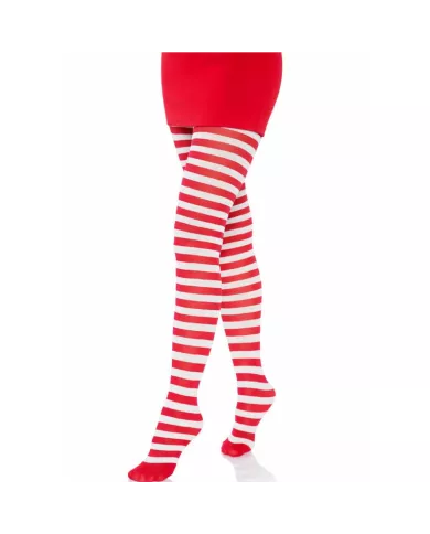 LEG AVENUE - COLLANTS  RAYURES BLANC/ROUGE