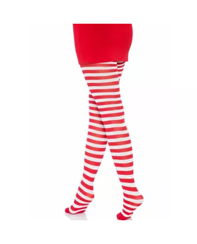 LEG AVENUE - COLLANTS  RAYURES BLANC/ROUGE