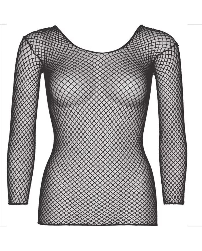 LEG AVENUE - T-SHIRT À MANCHES LONGUES RÉSILLE NOIR