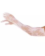 LEG AVENUE - GANTS FLEURS ROUGES BLANCS