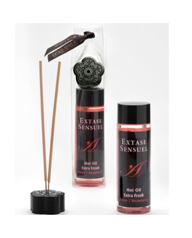 EXTASE SENSUAL - HUILE DE MASSAGE EFFET FRAISE EXTRA FRAÎCHE 100 ML