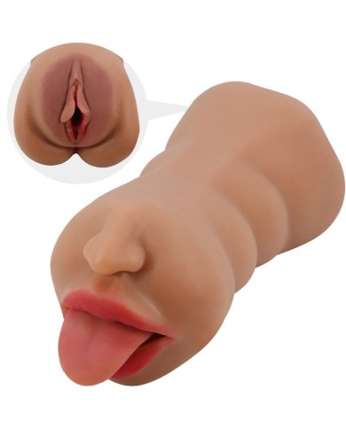 CRAZY BULL - SARAH DOUBLE MASTURBATEUR BOUCHE & VAGIN CHAIR