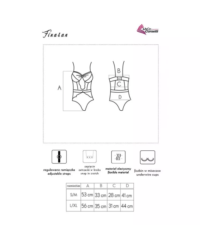 LIVCO CORSETTI FASHION - BODY FINASAN LC 90632 NOIR L/XL