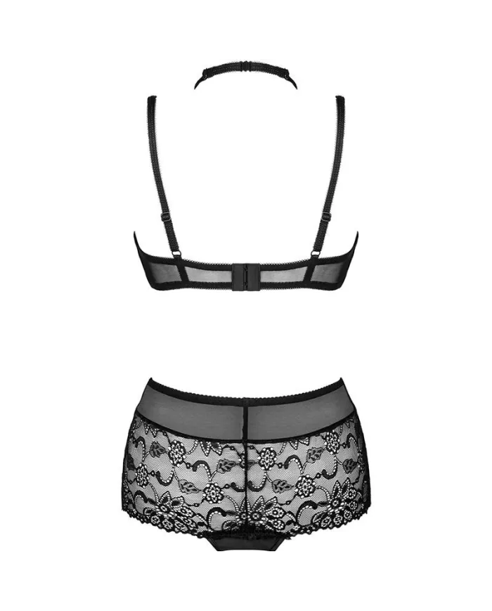 LIVCO CORSETTI FASHION - LINERA FOR THE SENSES COLLECTION SOUTIEN-GORGE + CULOTTE NOIR L/XL