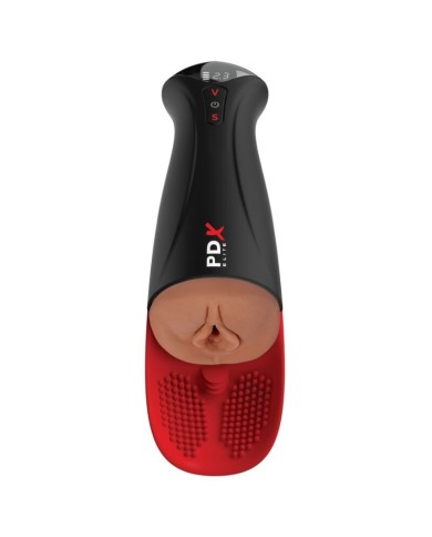 PDX ELITE - FAP-O-MATIC PRO XL, masturbateur vibrant automatique, marron, 34,9 cm