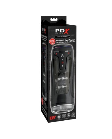 PDX ELITE - MOTO-BATOR PRO MASTURBATEUR À POUSSE AUTOMATIQUE VIBRANT ET CHAUFFANT 26,5 CM