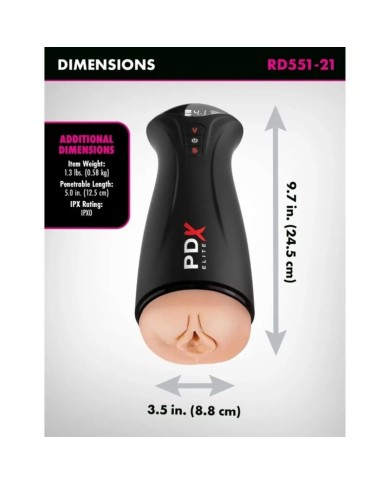 PDX ELITE - FAP-GASM MASTURBATEUR À SUCCION ET VIBRATION INTERMITTENTES