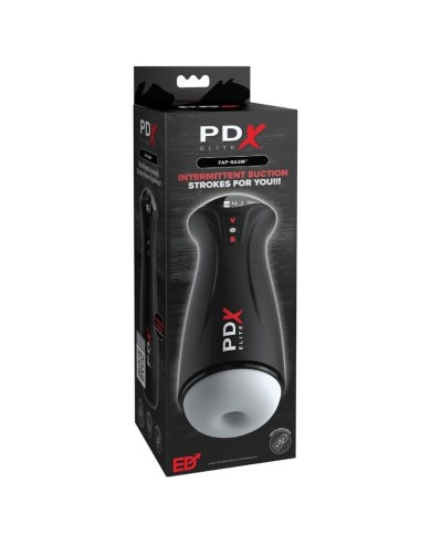 PDX ELITE - MASTURBATEUR MASCULIN TRANSPARENT FAP-GASM AVEC SUCCION INTERMITTENTE