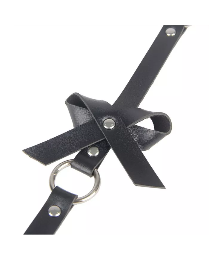 SUBBLIME - HARNAIS DE JAMBE CHAÎNE CUIR NOIR TAILLE UNIQUE