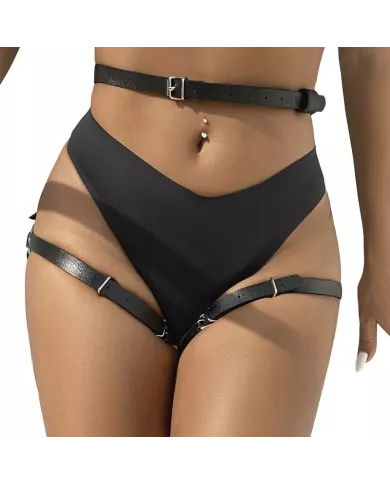 SUBBLIME - HARNAIS DE TAILLE ET DE JAMBES EN CUIR NOIR TAILLE UNIQUE SUBBLIME - HARNAIS DE TAILLE ET DE JAMBES EN CUIR NOIR TAILLE UNIQUE