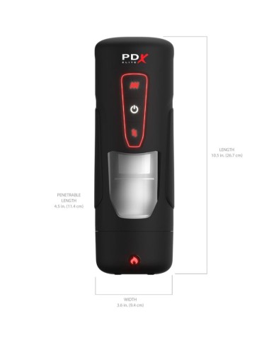 PDX ELITE - MASTURBATEUR AUTOMATIQUE MILK ME HOTTER AVEC VIBRATION À EFFET DE POUSSÉE ET DE CHALEUR