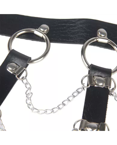 SUBBLIME - HARNAIS POITRINE CHAÃŽNE S EN CUIR NOIR TAILLE UNIQUE SUBBLIME - HARNAIS POITRINE CHAÃŽNE S EN CUIR NOIR TAILLE UNIQUE