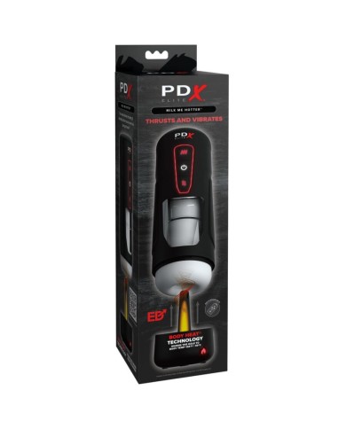 PDX ELITE - MASTURBATEUR AUTOMATIQUE MILK ME HOTTER AVEC VIBRATION À EFFET DE POUSSÉE ET DE CHALEUR