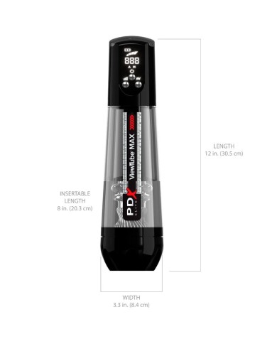 PDX ELITE - VIEWTUBE MAX VIEW MASTURBATEUR AUTOMATIQUE AVEC ASPIRATION TRANSPARENTE