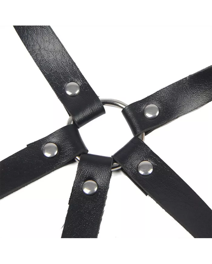 SUBBLIME - HARNAIS POITRINE ANNEAU CUIR NOIR TAILLE UNIQUE SUBBLIME - HARNAIS POITRINE ANNEAU CUIR NOIR TAILLE UNIQUE