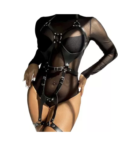 SUBBLIME - HARNAIS COMPLET AVEC BOUCLES EN CUIR NOIR TAILLE UNIQUE SUBBLIME - HARNAIS COMPLET AVEC BOUCLES EN CUIR NOIR TAILLE UNIQUE