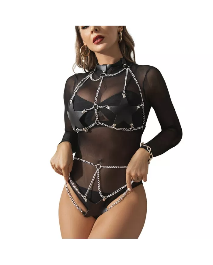 SUBBLIME - HARNAIS COMPLET AVEC CHAÎNE OILE DÉTAIL TAILLE UNIQUE SUBBLIME - HARNAIS COMPLET AVEC CHAÎNE OILE DÉTAIL TAILLE UNIQUE