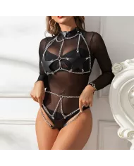 SUBBLIME - HARNAIS COMPLET AVEC CHAÎNE OILE DÉTAIL TAILLE UNIQUE SUBBLIME - HARNAIS COMPLET AVEC CHAÎNE OILE DÉTAIL TAILLE UNIQUE