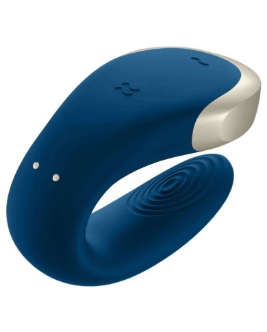SATISFYER - VIBRATEUR DOUBLE LOVE LUXURY PARTNER BLEU