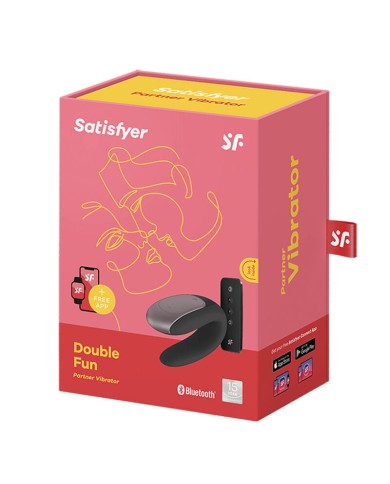 SATISFYER - VIBRATEUR PARTENAIRE DOUBLE FUN NOIR