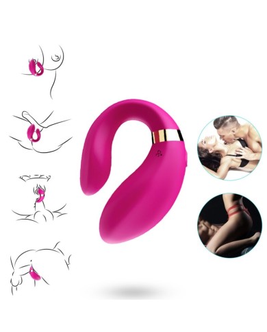 ARMONY - VIBRATEUR CROISSANT POUR COUPLES TÉLÉCOMMANDE FUCHSIA