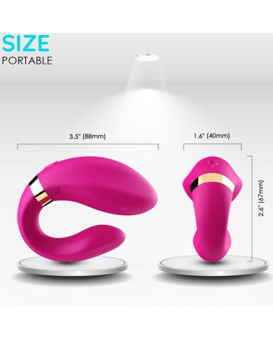 ARMONY - VIBRATEUR CROISSANT POUR COUPLES TÉLÉCOMMANDE FUCHSIA