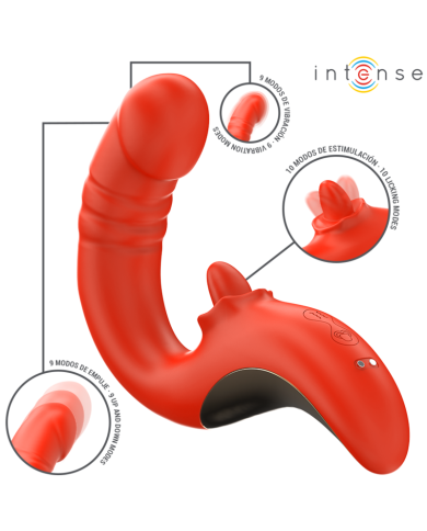 INTENSE - VIBRATEUR ET STIMULATEUR PAULINA EN FORME DE U ROUGE