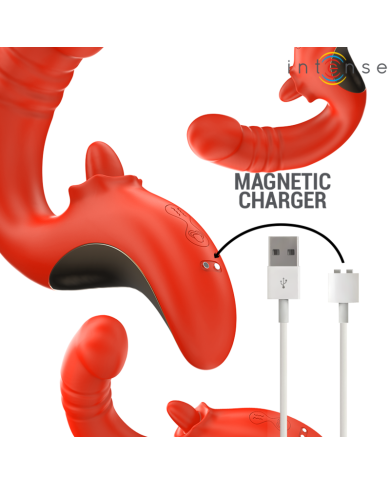 INTENSE - VIBRATEUR ET STIMULATEUR PAULINA EN FORME DE U ROUGE