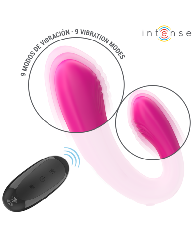 INTENSE - JANET DOUBLE STIMULATEUR ET VIBRATEUR EN U AVEC TÉLÉCOMMANDE ROSE