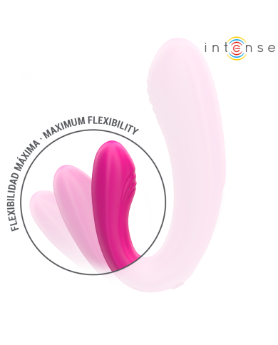 INTENSE - JANET DOUBLE STIMULATEUR ET VIBRATEUR EN U AVEC TÉLÉCOMMANDE ROSE