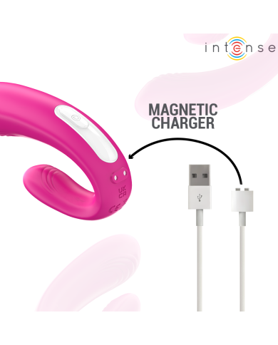 INTENSE - JANET DOUBLE STIMULATEUR ET VIBRATEUR EN U AVEC TÉLÉCOMMANDE ROSE