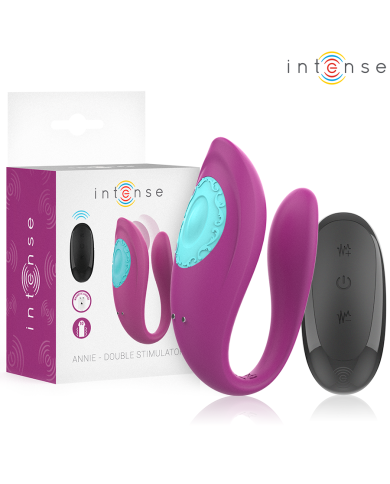 INTENSE - ANNIE VIBRATEUR ET STIMULATEUR EN U VIOLET TÉLÉCOMMANDE