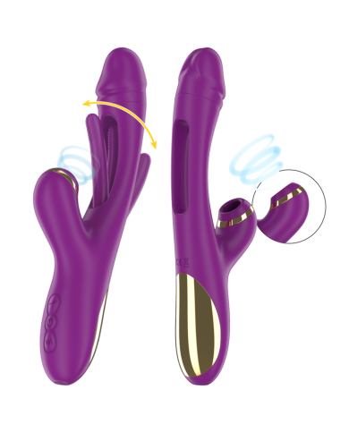 INTENSE - ATENEO VIBRATEUR MULTIFONCTION RECHARGEABLE 7 VIBRATIONS AVEC LANGUE OSCILLANTE ET ASPIRATION VIOLETTE