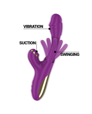 INTENSE - ATENEO VIBRATEUR MULTIFONCTION RECHARGEABLE 7 VIBRATIONS AVEC LANGUE OSCILLANTE ET ASPIRATION VIOLETTE