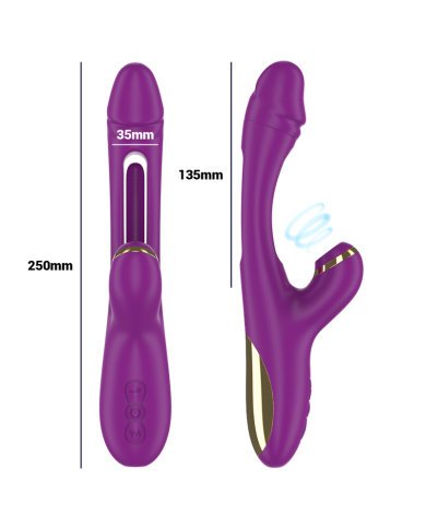 INTENSE - ATENEO VIBRATEUR MULTIFONCTION RECHARGEABLE 7 VIBRATIONS AVEC LANGUE OSCILLANTE ET ASPIRATION VIOLETTE