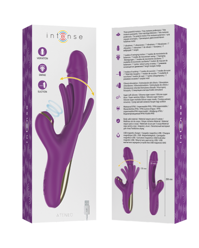 INTENSE - ATENEO VIBRATEUR MULTIFONCTION RECHARGEABLE 7 VIBRATIONS AVEC LANGUE OSCILLANTE ET ASPIRATION VIOLETTE