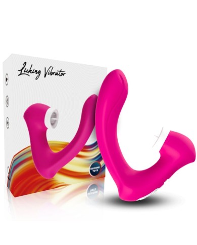 ARMONY - SECRETKISS LÉCHAGE DE CLIT VIBRANT ET VIBRATEUR FUCHSIA COURBÉ