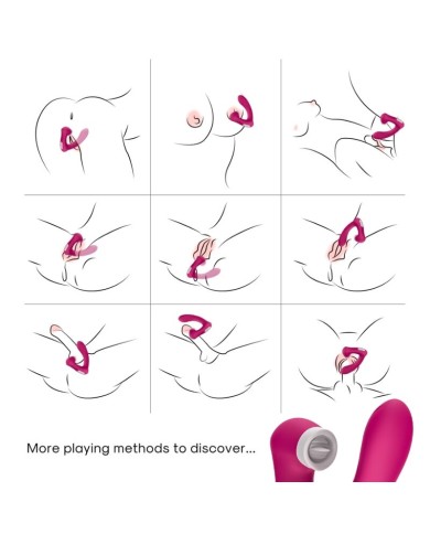 ARMONY - SECRETKISS LÉCHAGE DE CLIT VIBRANT ET VIBRATEUR FUCHSIA COURBÉ