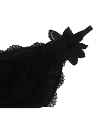 SUBBLIME - TISSU TULLE BABYDOLL AVEC DENTELLE ET DÉTAIL FLEUR NOIR L/XL SUBBLIME - TISSU TULLE BABYDOLL AVEC DENTELLE ET DÉTAIL FLEUR NOIR L/XL