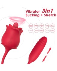 ARMONY - 3-EN-1 ROSE, STIMULATEUR, ASPIRATION ET UP&DOWN AVEC QUEUE ROUGE