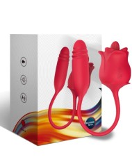 ARMONY - 3-EN-1 ROSE, STIMULATEUR, ASPIRATION ET UP&DOWN AVEC QUEUE ROUGE