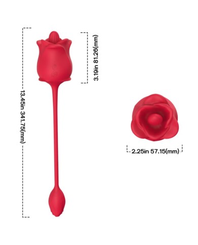 ARMONY - STIMULATEUR D'ASPIRATION ET VIBRATEUR ROSE 2 EN 1 10 MODES AVEC QUEUE ROUGE