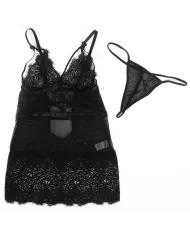 SUBBLIME - BABYDOLL  BRETELLES EN DENTELLE RÉGLABLES NOIR S/M