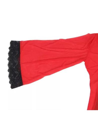 SUBBLIME - ROBE EN TISSU TRANSPARENT DÉTAIL DENTELLE ROUGE L/XL