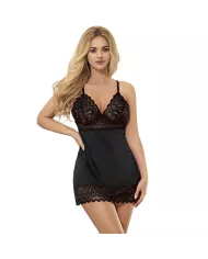 SUBBLIME - BABYDOLL AVEC POITRINE IMPRIMÉ FLEURI NOIR S/M SUBBLIME - BABYDOLL AVEC POITRINE IMPRIMÉ FLEURI NOIR S/M