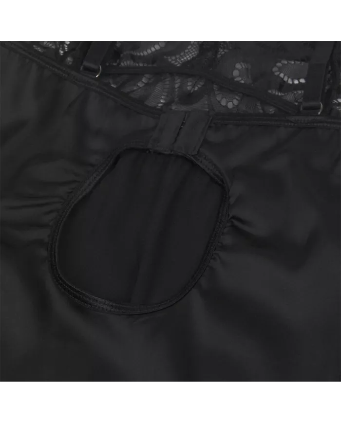 SUBBLIME - BABYDOLL AVEC POITRINE IMPRIMÉ FLEURI NOIR S/M SUBBLIME - BABYDOLL AVEC POITRINE IMPRIMÉ FLEURI NOIR S/M