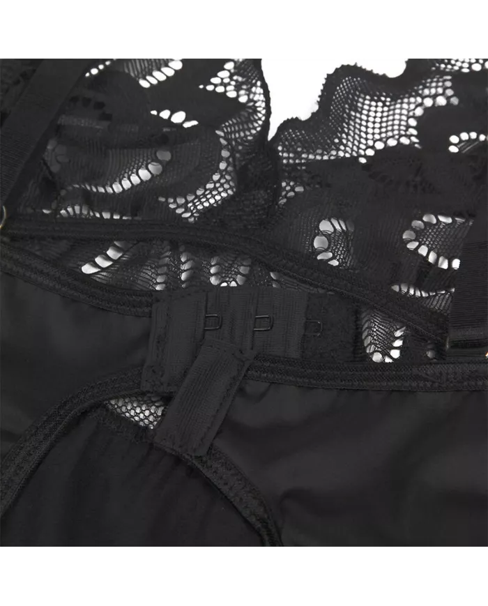 SUBBLIME - BABYDOLL AVEC POITRINE IMPRIMÉ FLEURI NOIR L/XL