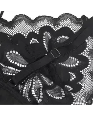 SUBBLIME - BABYDOLL AVEC POITRINE IMPRIMÉ FLEURI NOIR L/XL