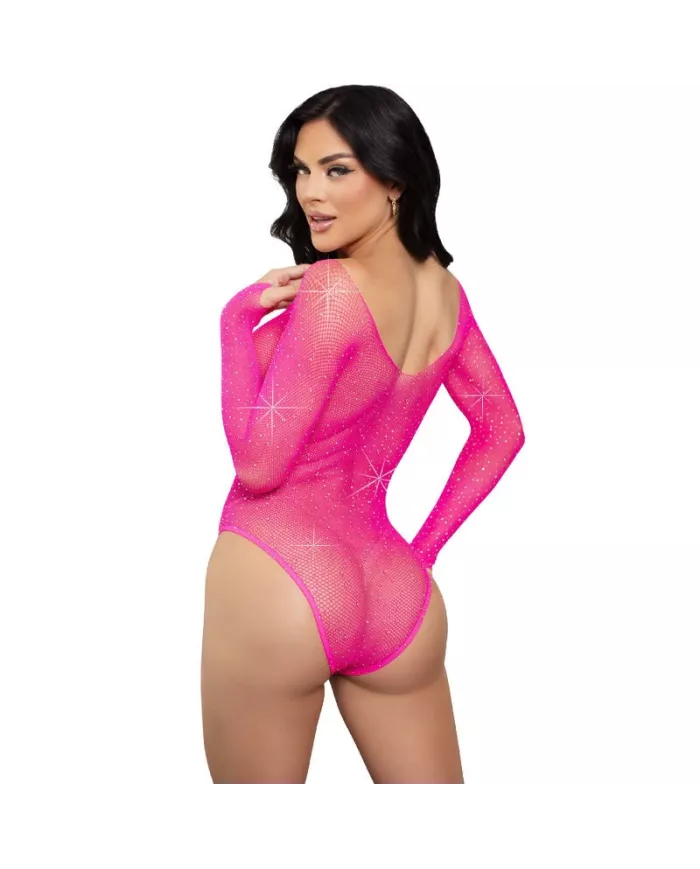 LEG AVENUE - BODY À MANCHES LONGUES CRISTALLISÉ FUCHSIA