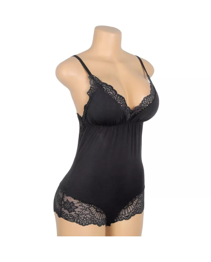 SUBBLIME - TEDDY DÉTAIL DENTELLE FLORALE NOIR L/XL